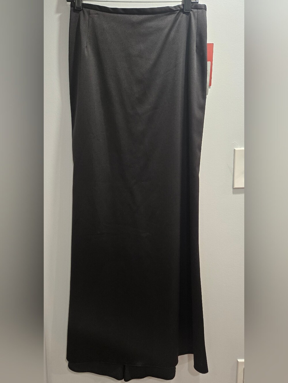 NWT JS Collections Black Satin Maxi Skirt High-Low Formal Evening Size 6